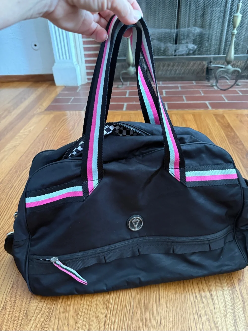 Ivivva by Lululemon got game black and pink duffle bag